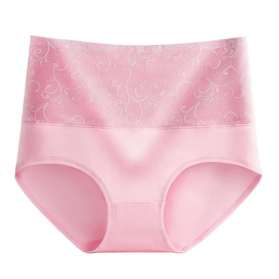 Ersazi Panties 1 Briefs Comfortable Cotton High Waist Underwear Sexy Panties Pink Xxl