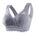 thumbnail image 1 of Ersazi Plus Size Bras for Women Women Plus Size Back Bra No Underwire Sexy Lace Underwear Purple Xxl, 1 of 2