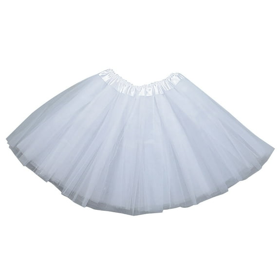 Ersazi Plus Size Outfits for Women Sale Womens Pleated Gauze Short Skirt Adult Dancing Skirt White one Size