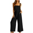 thumbnail image 1 of Ersazi Plus Size Womens Tops Women's 2-piece Casual Suit Linen Shorts Sleeveless Top Vest Sleeveless Crewneck Top/Shirt Suit Proclub Shirts 5- Black Blouse for Women M, 1 of 6