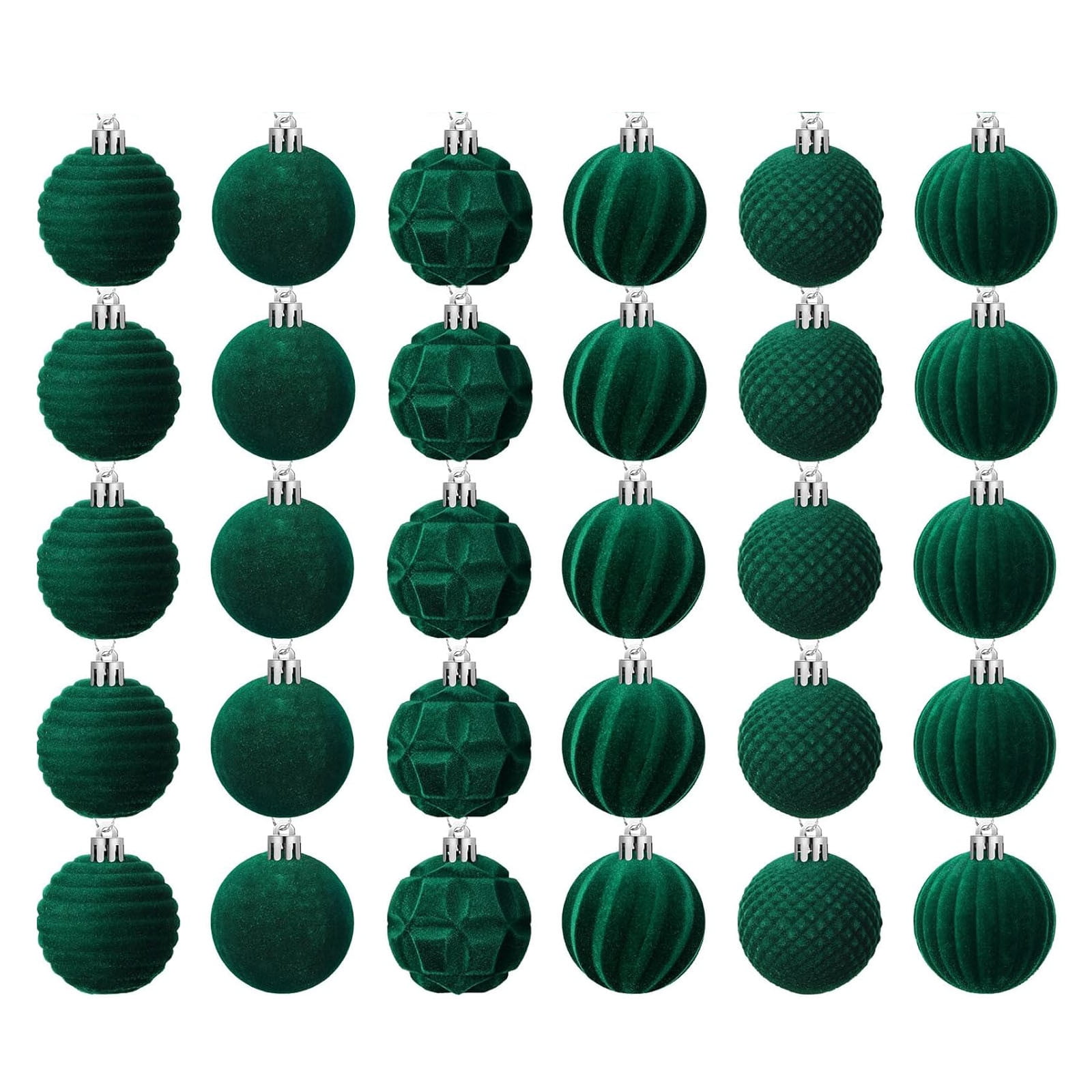 Ersazi Proof Christmas Ornament Set 30 Pcs Velvet Christmas Ball