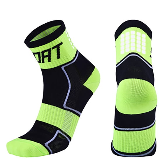 Ersazi Short Compression Socks For Women Men Women Middle Canister Towel Nylon Ride Cycling Running Reflective In Clearance Xl Green
