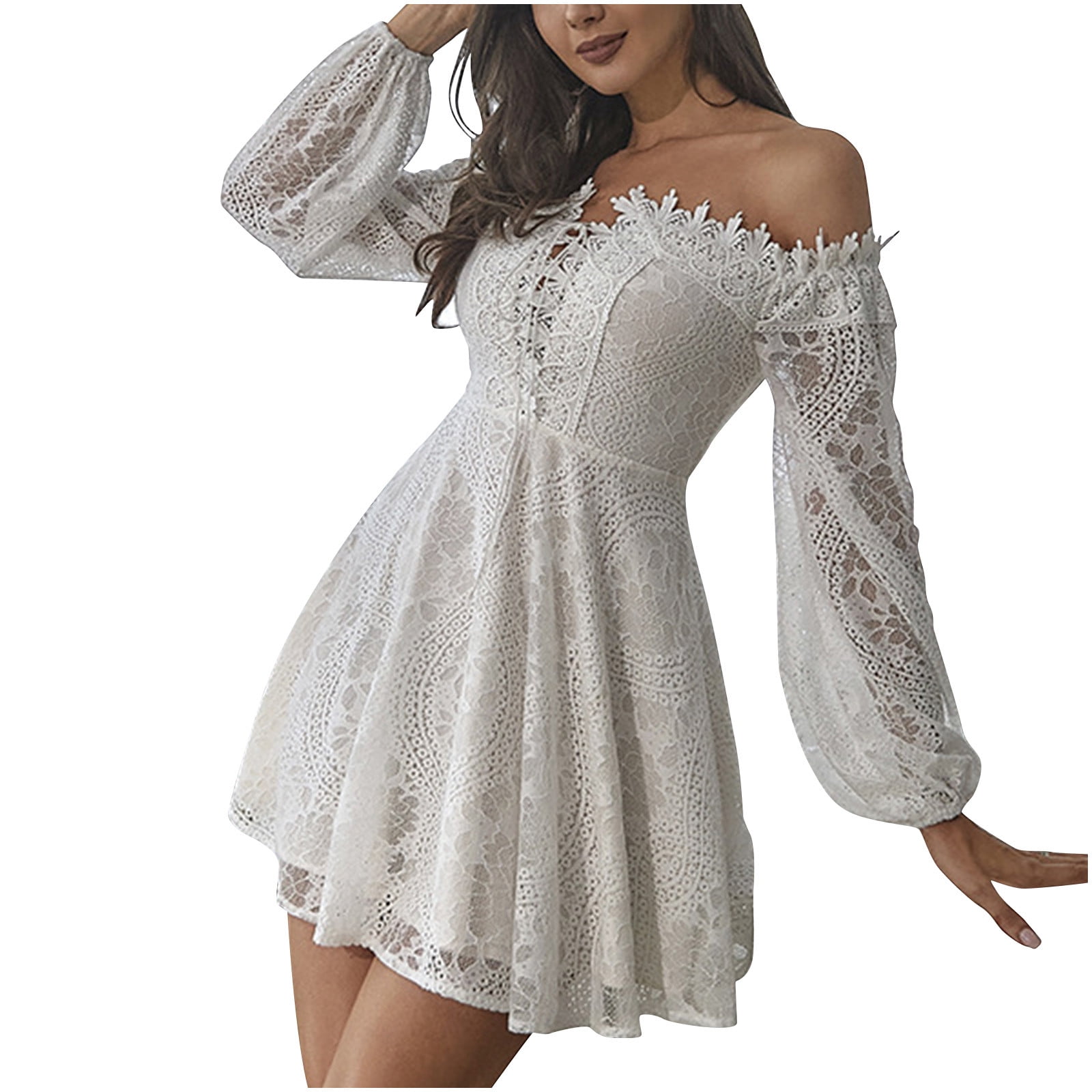Ersazi Short Summer Dresses On Clearance Women's Mbroidered Lace One