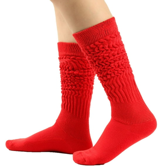 Ersazi Soccer Socks Girls Women'S Solid Color Soft Warm Comfortable Long Socks Yoga Sports Short Socks Red Free Size