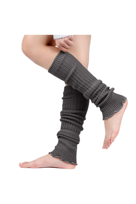 Ersazi Socks For Women Women'S Woolen Warm Knitted Socks Yoga Leggings Over-The-Knee Socks Stockings Winter Heap Socks Foot Warmers Gray Free Size