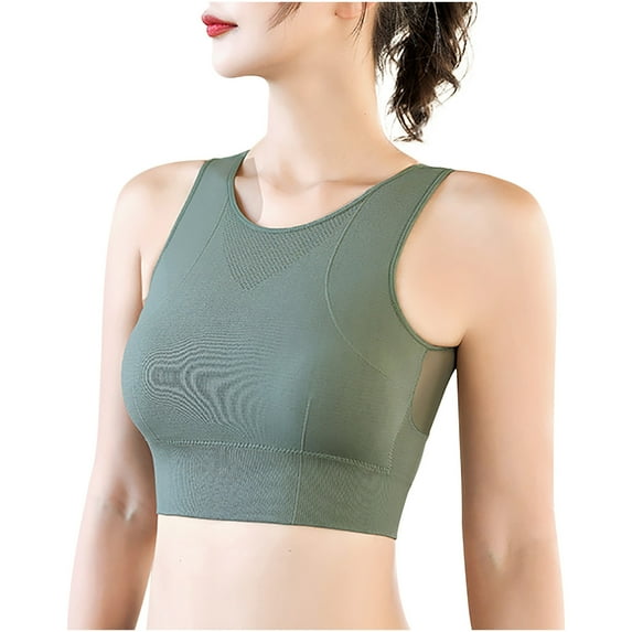 Ersazi Sports Bra Color Thin And Steel Hoop Gathered Breathable Underwear for Daily Bras Gray S