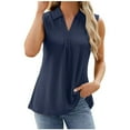 thumbnail image 1 of Ersazi Tops for Women Trendy Womens Fashion Print Tops Short Sleeve Out Blouse Funny Round Neck T-Shirt Tops Tank Top Navy S, 1 of 5