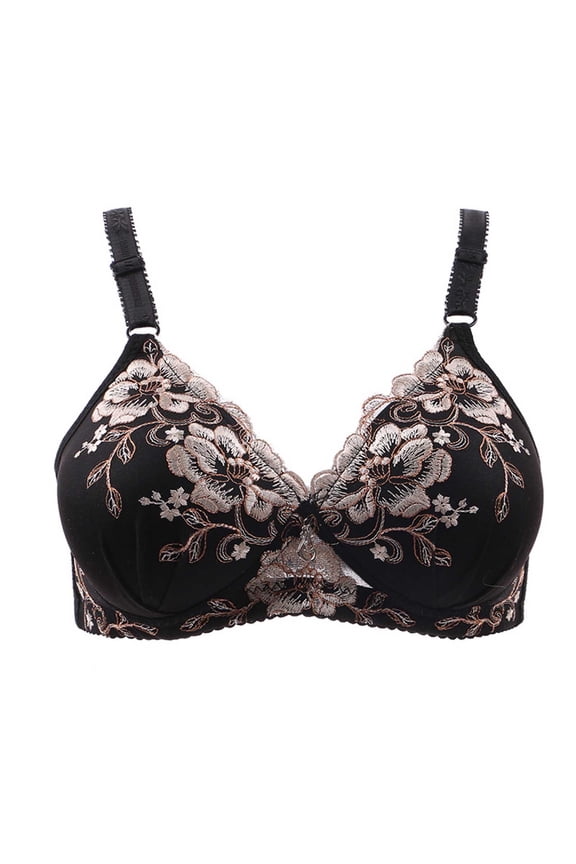 Ersazi Women Bra Woman'S Color Comfortable Hollow Out Perspective Bra Underwear No Rims Black S