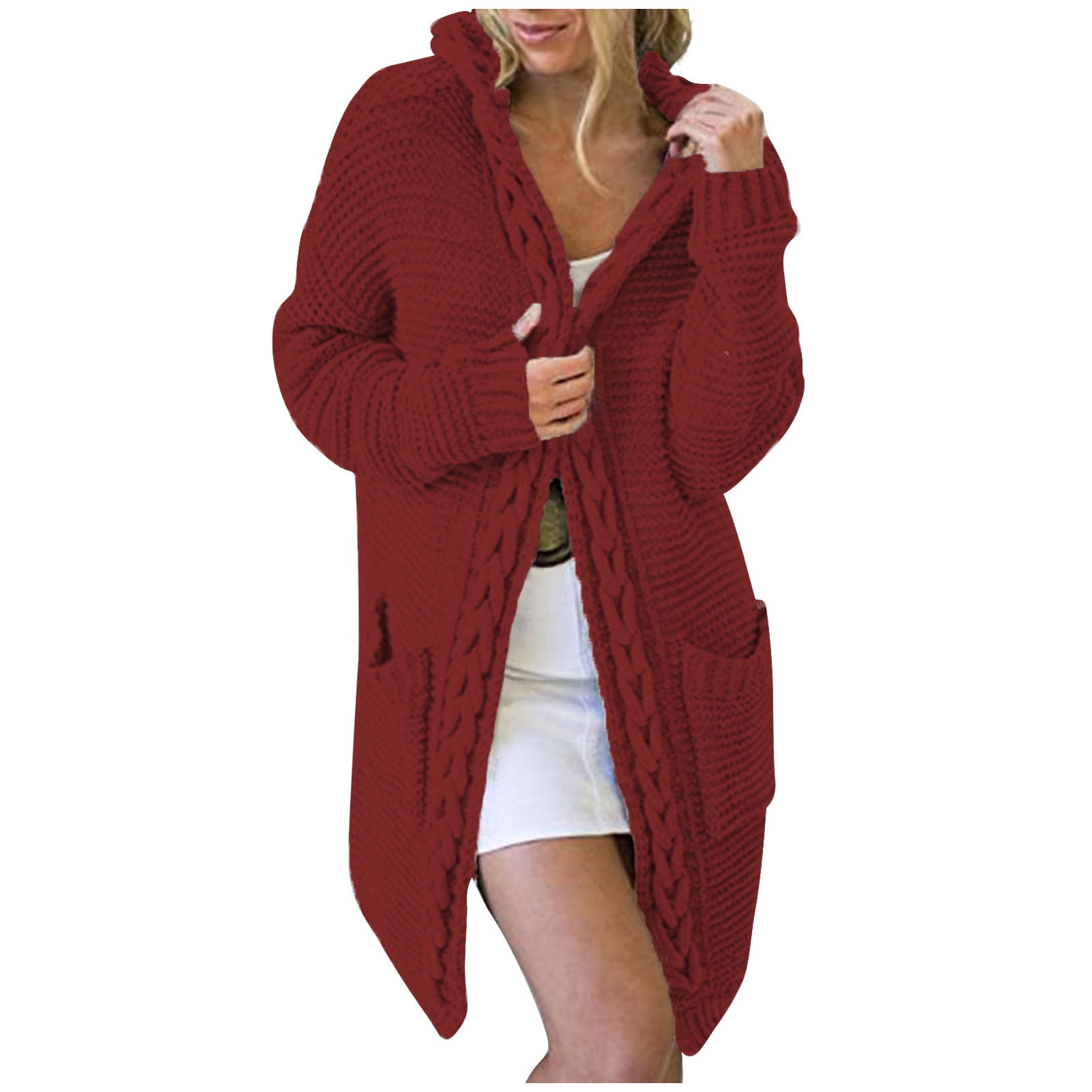 Long Fall Sweaters for Women 2023 Elegant Chiffon Solid Cardigan
