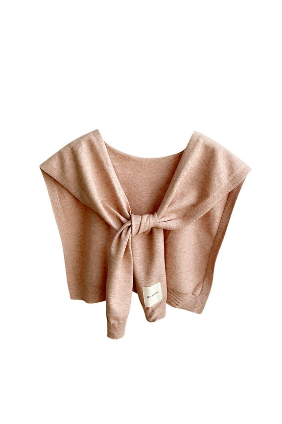 Ersazi Women'S Solid Color Knitted Outwear Shawl Winter False Collar Decorative Kangshi Lap Shoulder Fashion Scarf Feather Scarf Red