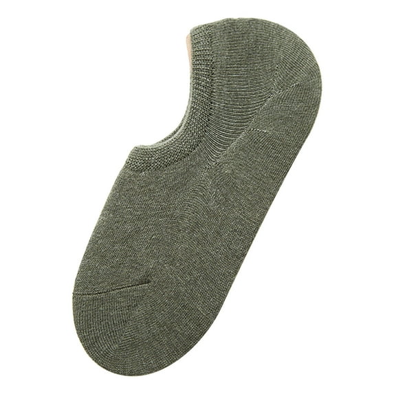 Ersazi Women Socks Women'S Solid Color Invisible Socks Cotton Non-Slip Silicone Breathable Socks Short Socks Army Green