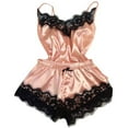 thumbnail image 1 of Ersazi Women Tops Shorts Lace Bowknot Nightdress Camisole Pajamas Underwear Set Girls Silk Pajamas Orange Xl, 1 of 3
