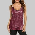 thumbnail image 1 of Ersazi Women's Slim-Fit Tank Women's Fashion Suspender V-Neck Sleeveless Sequin Tank Tops Pink M, 1 of 8