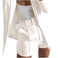 thumbnail image 1 of Ersazi Women's Solid Suit Pant With Pockets Waisted Shorts With Belt Womens Shorts White Xl, 1 of 6