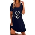thumbnail image 1 of Ersazi Womens Casual Dresses Casual Loose Dress for Women Sleeve Sundress Flowy Dress Solid Dress Blue L, 1 of 4