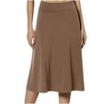 thumbnail image 1 of Ersazi Womens Skirts Midi Length Able Spring/Summer Pullover High Waist Half Dress In Clearance Dresses for Girls Size 14-16 Coffee M, 1 of 5