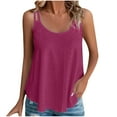 thumbnail image 1 of Ersazi Womens Tank Tops Women Round Neck Fashion Sleeveless Comfortable Sling Vest Wine Xxl, 1 of 6