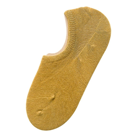 Ersazi Wool Socks For Women Women'S Solid Color Invisible Socks Cotton Non-Slip Silicone Breathable Socks Short Socks Yellow