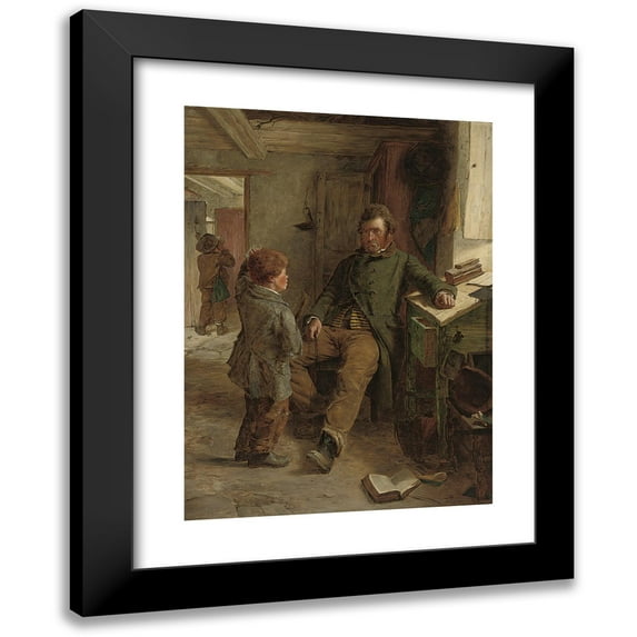 Erskine Nicol 14x18 Black Modern Framed Museum Art Print Titled - Both Puzzled (1868)