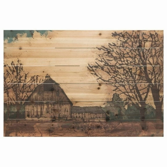 "Erstwhile Barn" Arte de Legno Digital Print on Solid Wood Wall Art