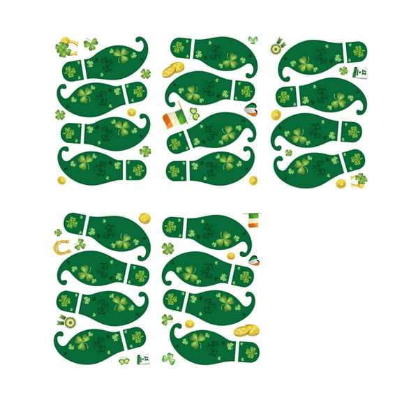 Ersvoioy Ivenf St Patricks Day Decorations Window Clings Decor, Large Shamrock Leprechaun Top Hat Window Stickers for Kids School Home office, St. Patricks Day Accessories Party Supplies Gifts