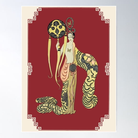 Erté - Asian Princess Suite, Bamboo Poster Wall Art, Modern Wall Decor For Living Room Bedroom, 8x12 UNFRAMED