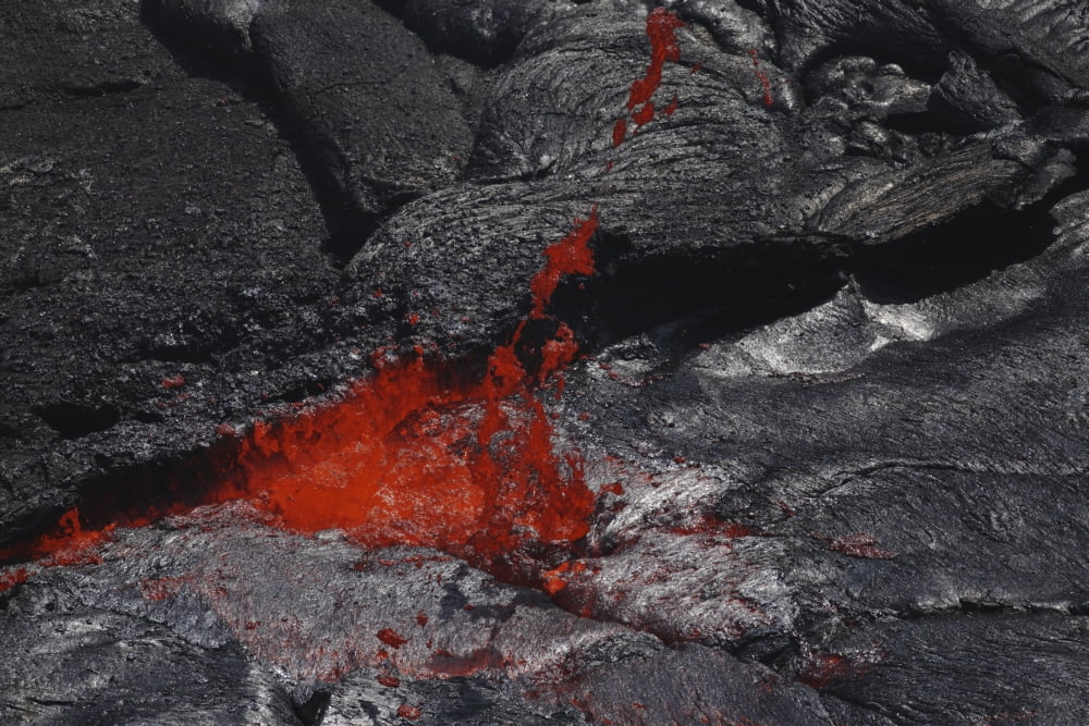 Erta Ale fountaining lava lake Danakil Depression Ethiopia Canvas Art - Martin RietzeStocktrek Images (17 x 12)