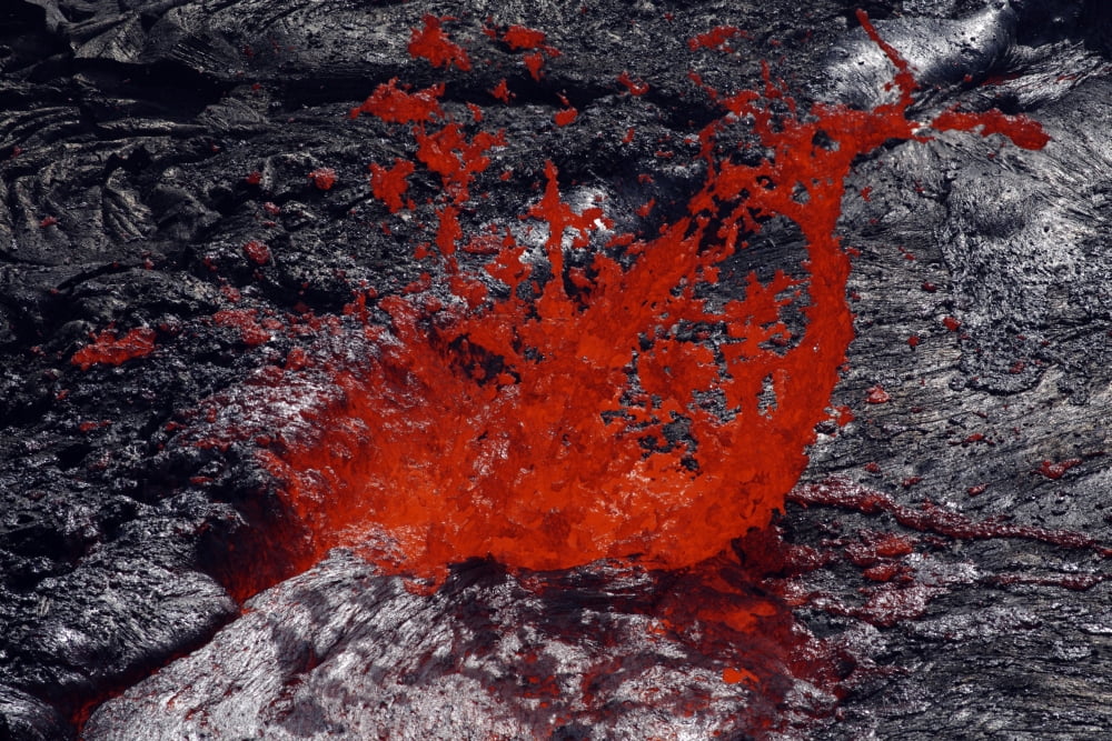 Erta Ale fountaining lava lake Danakil Depression Ethiopia Canvas Art - Martin RietzeStocktrek Images (17 x 12)
