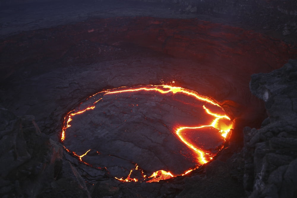Erta Ale lava lake Danakil Depression Ethiopia Canvas Art - Martin RietzeStocktrek Images (34 x 23)