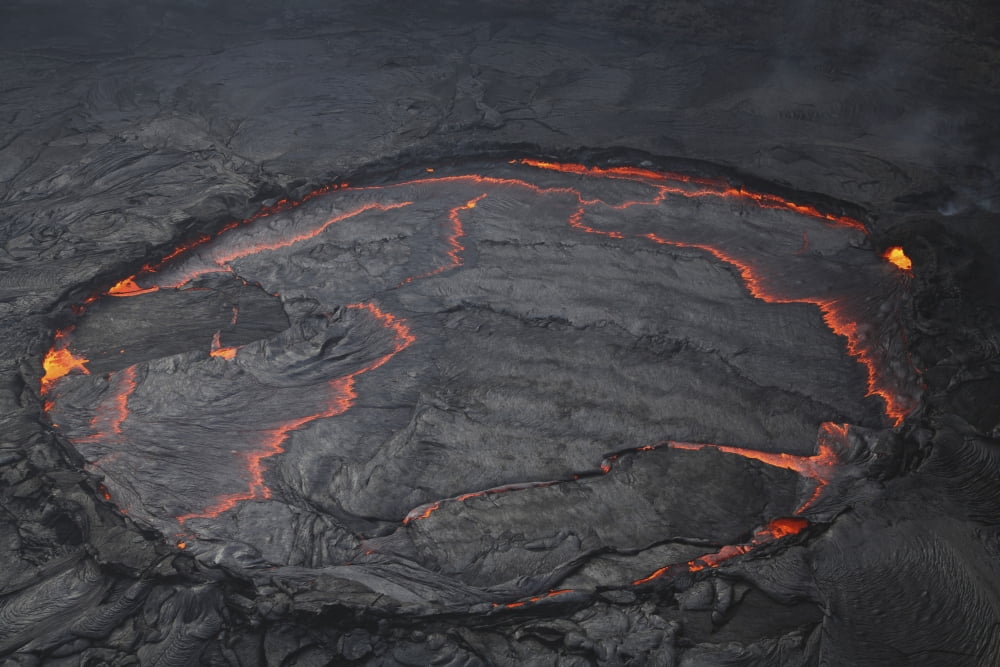 Erta Ale lava lake Danakil Depression Ethiopia Canvas Art - Martin RietzeStocktrek Images (34 x 23)