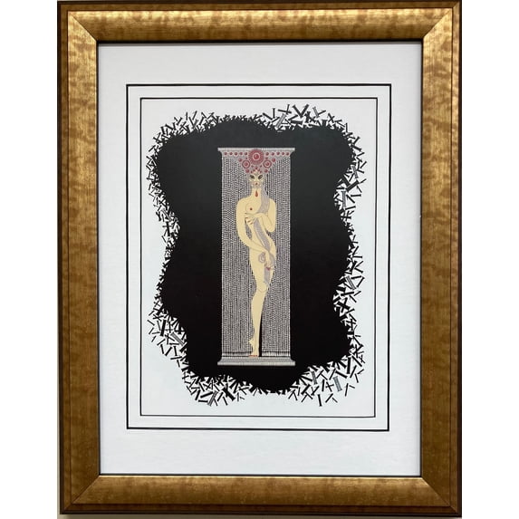 Erte "1 - One" CUSTOM FRAMED Vintage Print Art Deco Numbers Suite NEW Fashion Generic