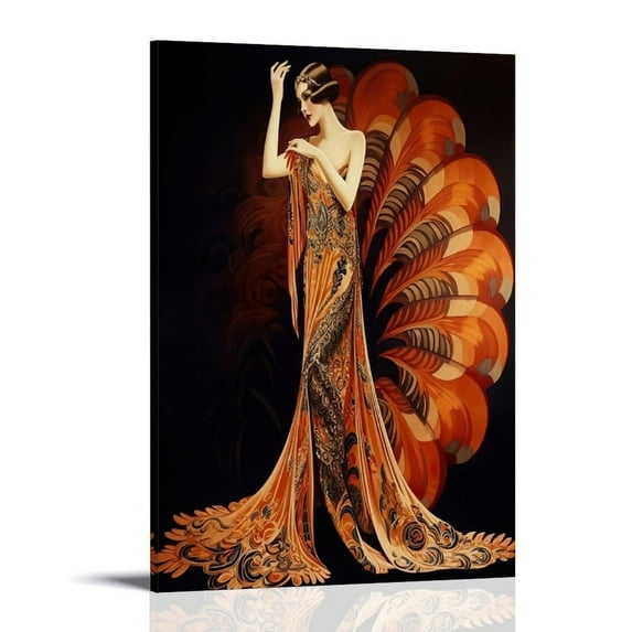 Erte Artist Posters Women Art Style Decorative Print Paintings Wall Art Deco Posters Canvas Printing For Room Aesthetic Decoration Painting Posters Canvas Poster