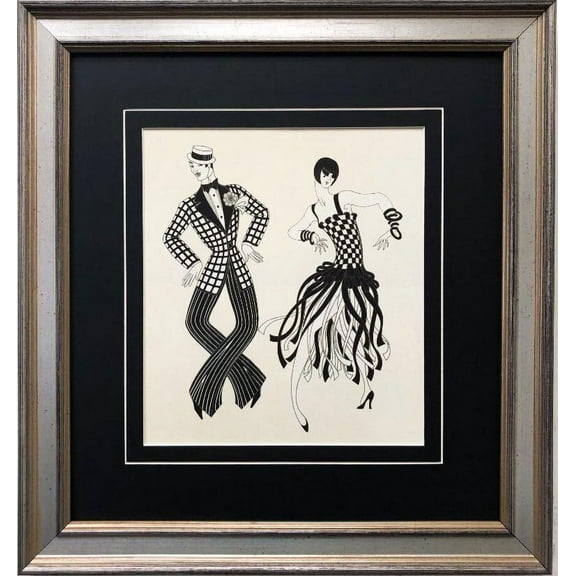 Erte "Charleston Couple" CUSTOM FRAMED Vintage Print Generic