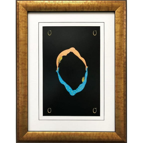 Erte "O" CUSTOM FRAMED Vintage Print Art Deco Alphabet Letter Suite Generic