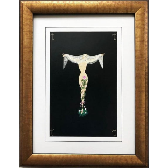 Erte "T" CUSTOM FRAMED Vintage Print Art Deco Alphabet Letter Suite Generic