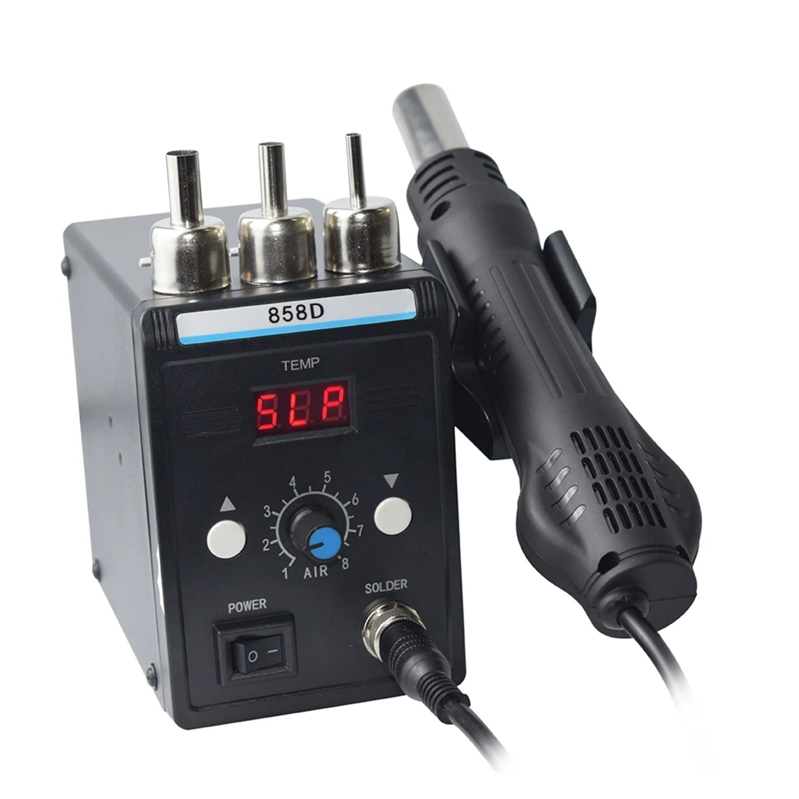 Eruntop 858D Hot Air Gun Station Digital Soldering Iron  BGA Rework Station Heat Gun Welding Machine ,Variable Temperature