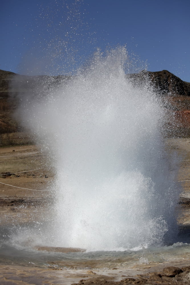 Eruption of Strokkur Geysir Iceland Canvas Art - Richard RoscoeStocktrek Images (12 x 18)
