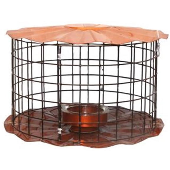 Erva Caged Bluebird Feeder, Copper Colored
