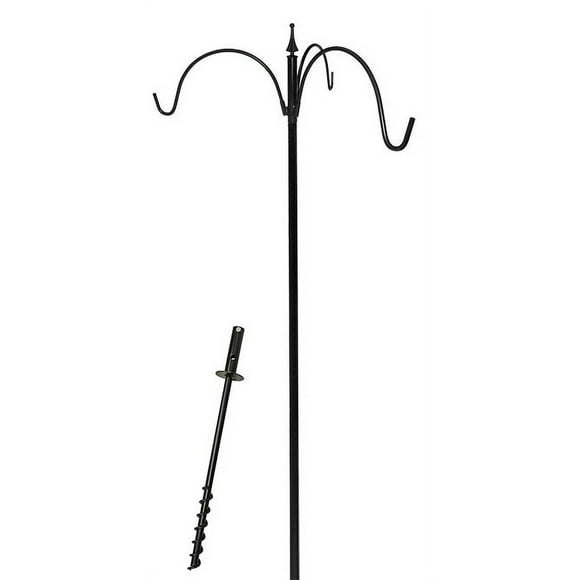 Erva Five Piece Birding Pole Kit w/ Triple Hanger, Black, 9'