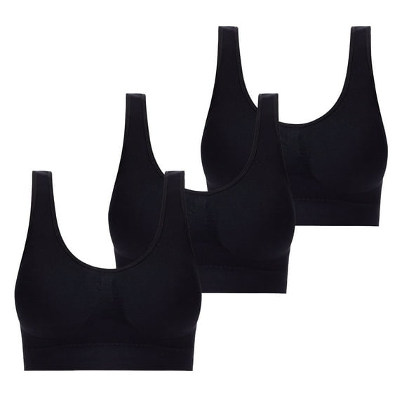 Erwazi 3 Pack Sports Bras for Women Seamless Support Wireless Bras Push Up Full Figure Everyday Bras Comfort Bralette No Underwire Underwear
