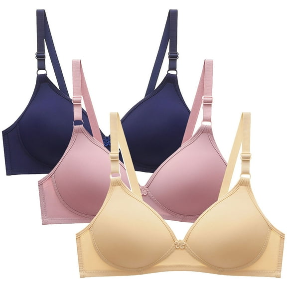 Erwazi 3 Pack Women's Wireless Full Figure Bras Comfortable Push Up Everyday Bras Bralette No Wire T-shirt Bras Underwear