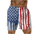 thumbnail image 1 of Erwazi 4th of July Shorts for Men Drawstring Elastic Waist Loose Summer Casual Beach Shorts with Pockets Independence Day Print Shorts, 1 of 5