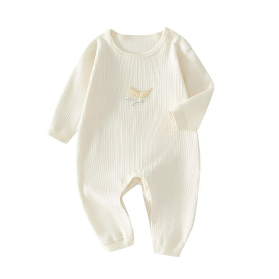 Erwazi Baby Boys Girls Romper Jumpsuits Cotton Button Long Sleeve Pajama Footless Sleep and Play 3-24 Months