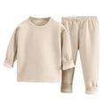 thumbnail image 1 of Erwazi Baby Fleece Lined Clothes Outfits Toddler Boy Girl Long Sleeve Sweatshirt Tops Pants Set, 1 of 2