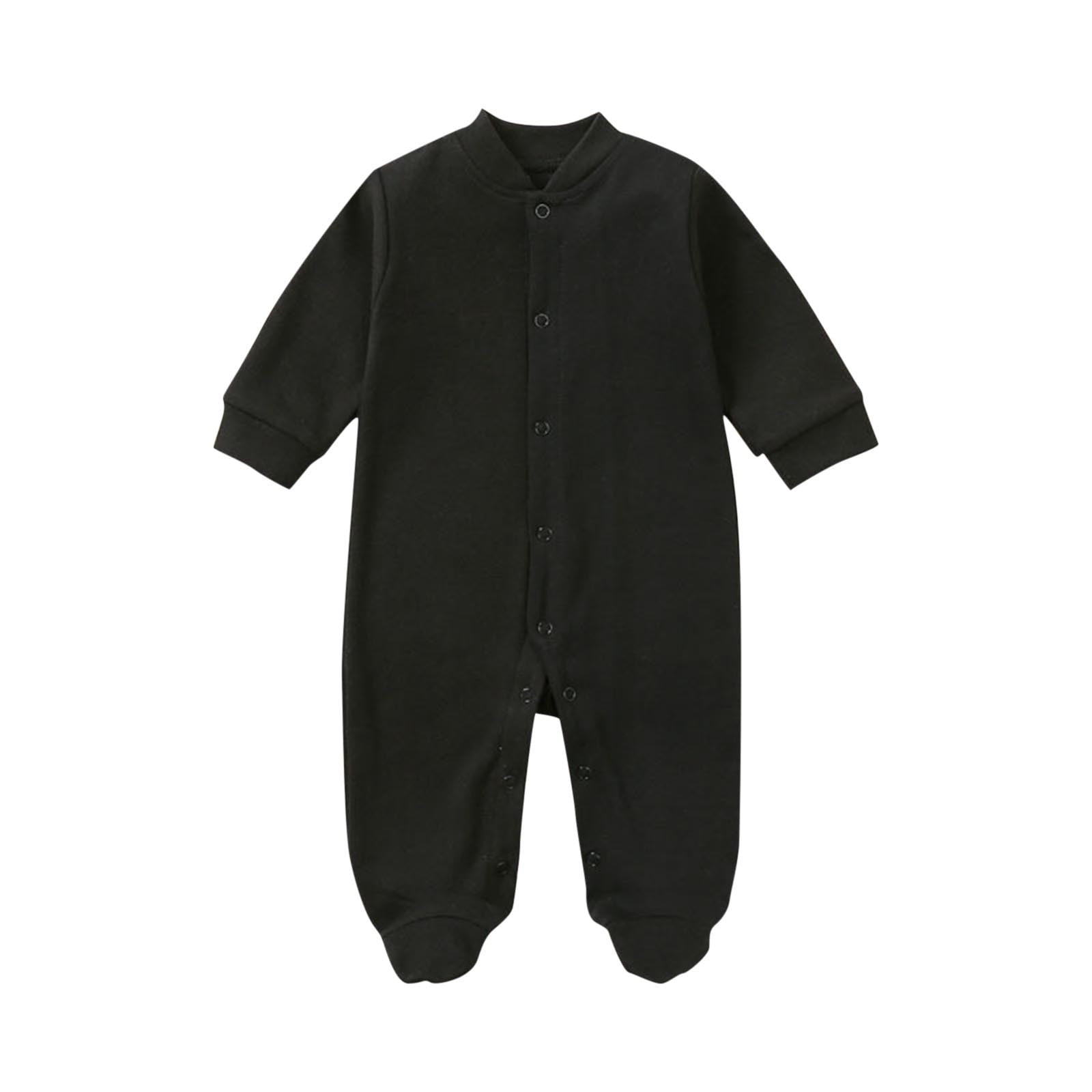 Saashi Cotton Long Sleeve Footies: Newborn Baby Baseball Clothes, Gray, 0-12 Months