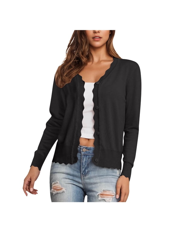 Cardigan Sweaters for Women Fall Trendy Button Down Open Front Lightweight Cardigans