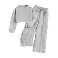 thumbnail image 1 of Erwazi Casual Outfit Set for Girls Crop Sweatshirts and Wide Leg Pants Teens 2 Piece Sets 8-12 Years, 1 of 6