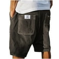 thumbnail image 1 of Erwazi Corduroy Shorts for Men Casual Solid Color Elastic Waist Outdoor Hiking Shorts with Pockets, M, 1 of 5