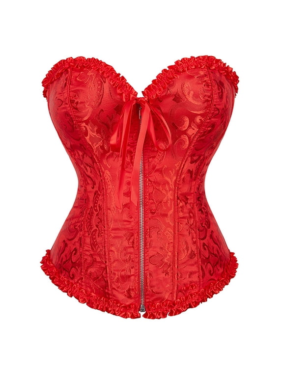 Corset Tops for Women Bustier Shapewear Lingerie Lace Waist Push Up Bodysuit Plus Size Cincher