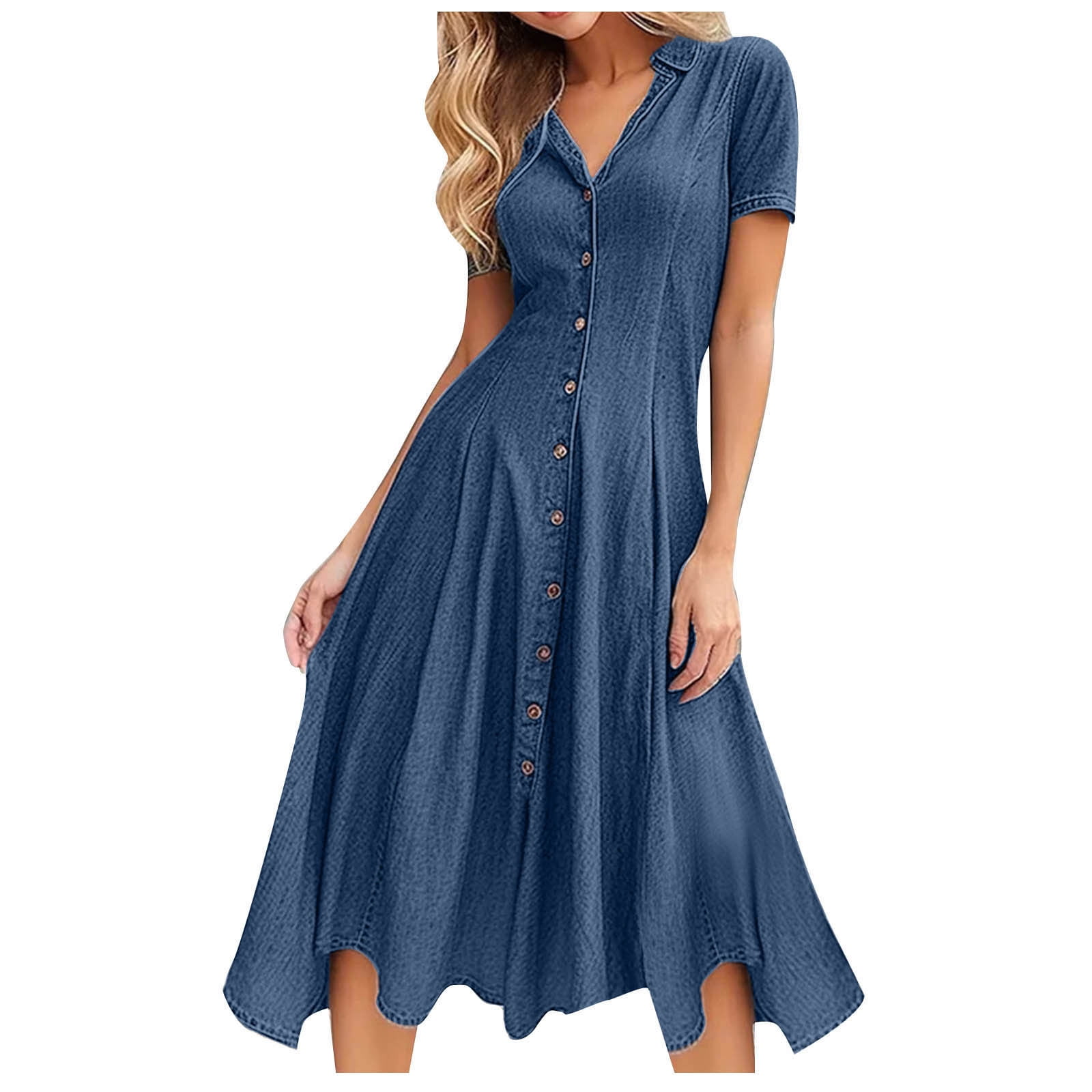 Ameri（アメリ）の「DENIM LIKE PLEATS DRESS（ワンピース